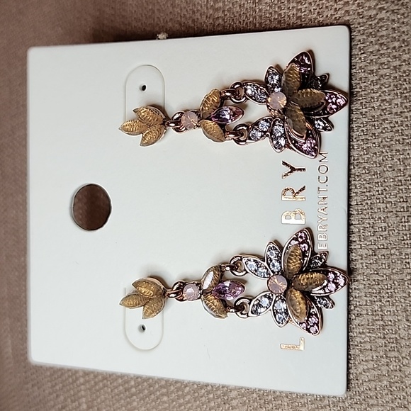 New Lane Bryant Rose-Tone Stone Embellished Earrings - Picture 1 of 5